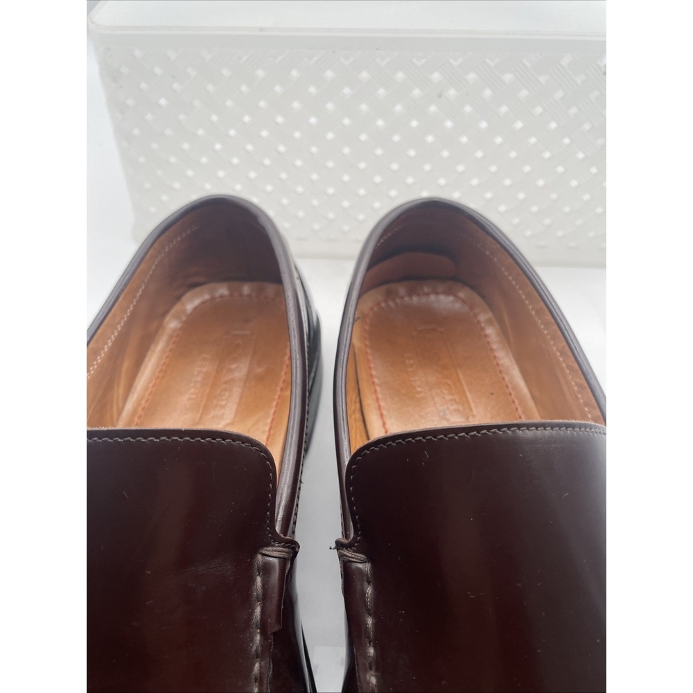 COACH Men's Leather Brown Burgundy Moc Toe Venetian Loafers US 11D Made in Italy - Picture 9 of 12